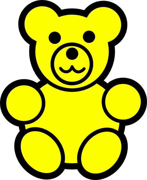 Teddy Bear Clipart Gummy Bear - Teddy Bear Clip Art Black And White (486x593), Png Download