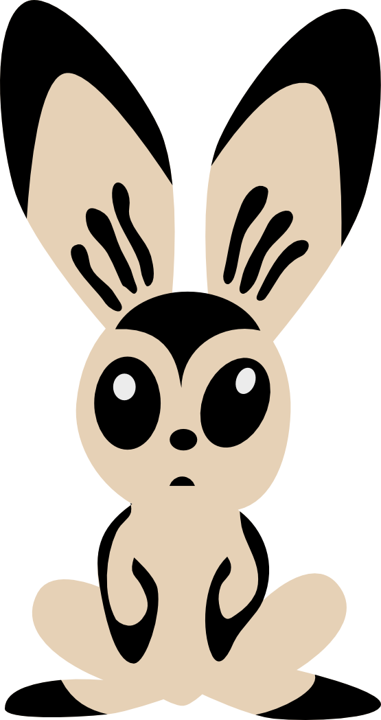 Hare By Rones Rabbit Easter Px Png - Long Ears Cartoons (555x1049), Png Download