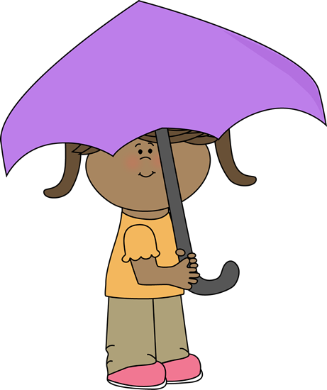 Girl Under Umbrella Clip Art - Under Umbrella Clipart (461x550), Png Download