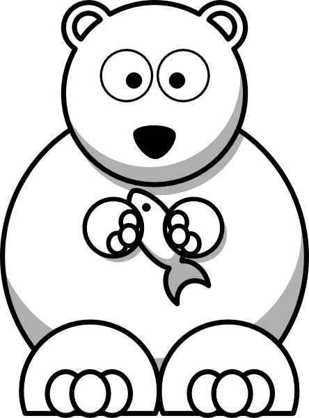 Black Bear Clipart Teddy Bear - Polar Bear Eating Clip Art (444x600), Png Download