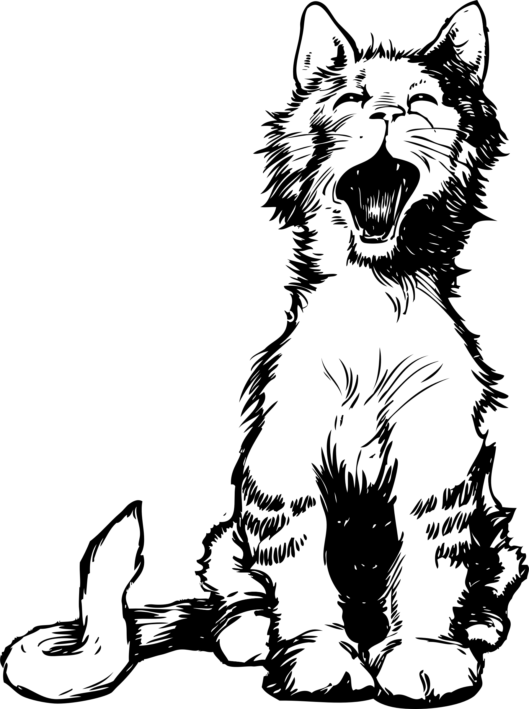 Big Cat Clipart Cat Meow - Me Ow (1792x2400), Png Download