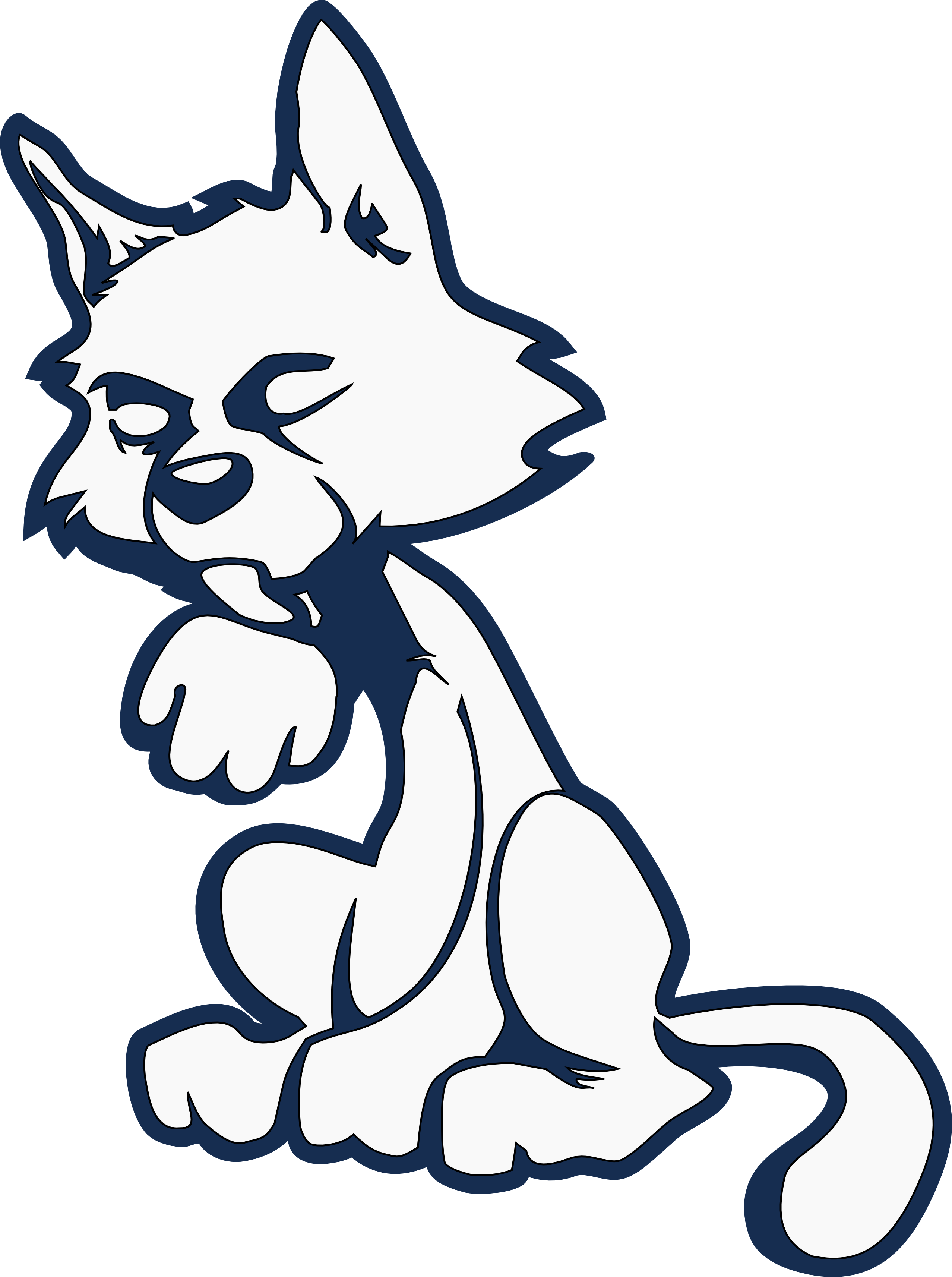 Cat Clip Art Black And White - Clip Art (2555x3426), Png Download
