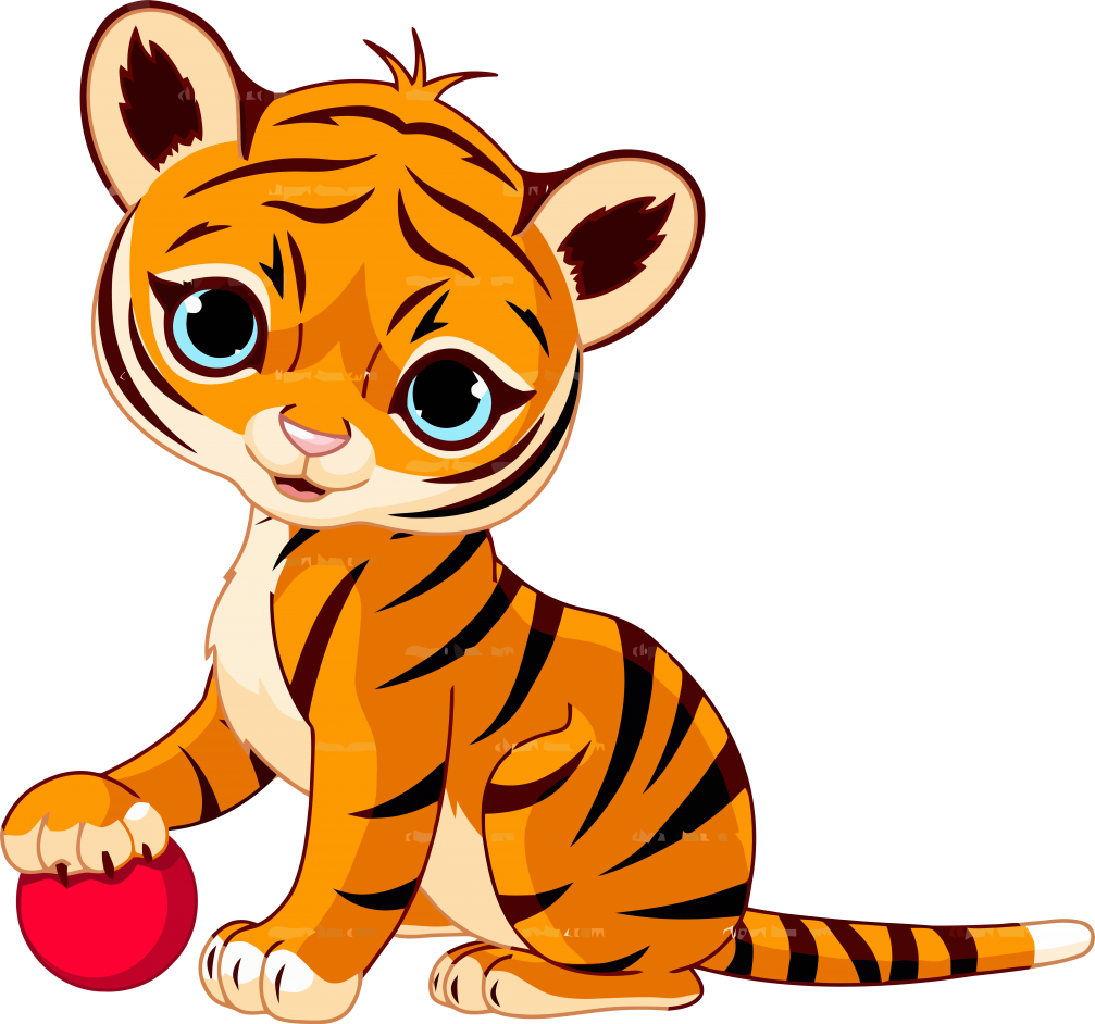 Free Download Cute Tiger Clipart Clip Art - Tiger Baby Vector Png (1007x942), Png Download
