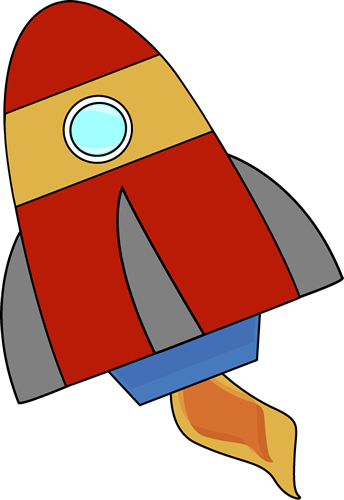 Red Rocket Clipart Clipart Kid - Cute Rocket Clipart (344x500), Png Download