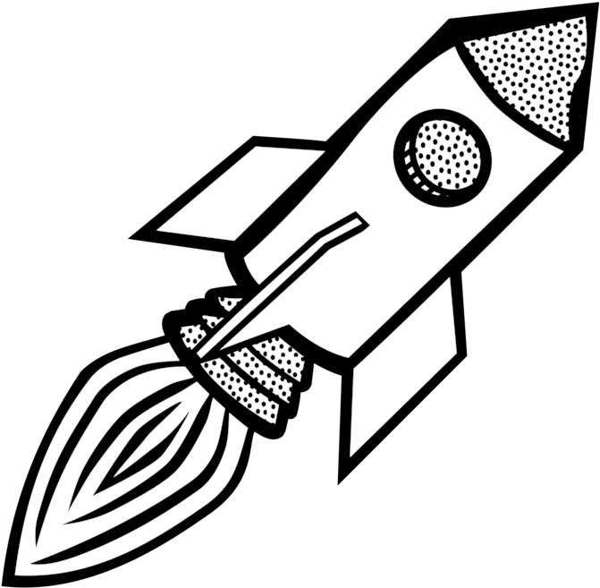 All Photo Png Clipart - Black And White Clip Art Rocket (750x750), Png Download