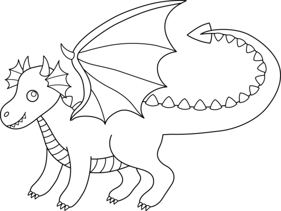 Dragon Clipart Black And White - Baby Looney Tunes (550x414), Png Download