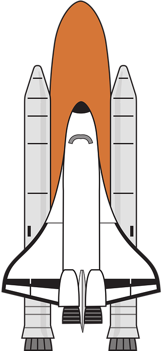 Free Vector Graphic - Space Shuttle Black And White (360x720), Png Download