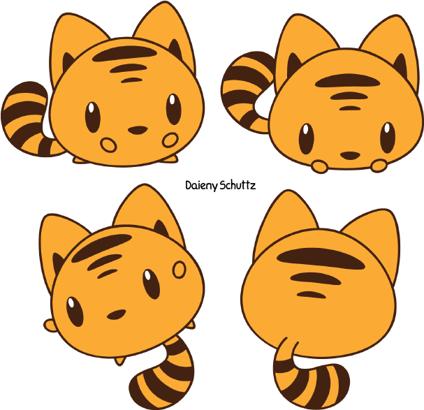 Collection Of Drawing High Quality Free Cute Cartoon - Chibi Tiger (650x636), Png Download