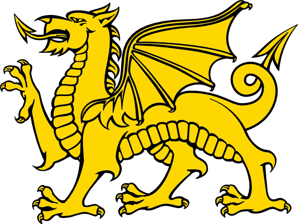 Yellow Dragon Clipart - Flag Of Wales (600x450), Png Download
