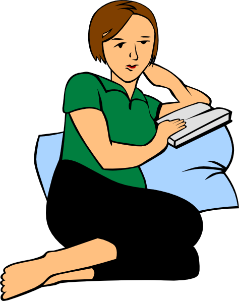 How To Set Use Pillow Reading Clipart (474x597), Png Download