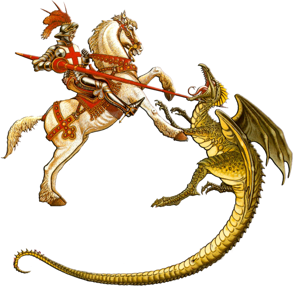 St George & Dragon Russian - St George And The Dragon Png (1024x962), Png Download