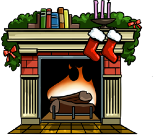 Santa Clipart Fireplace - Fireplace Clipart (640x480), Png Download