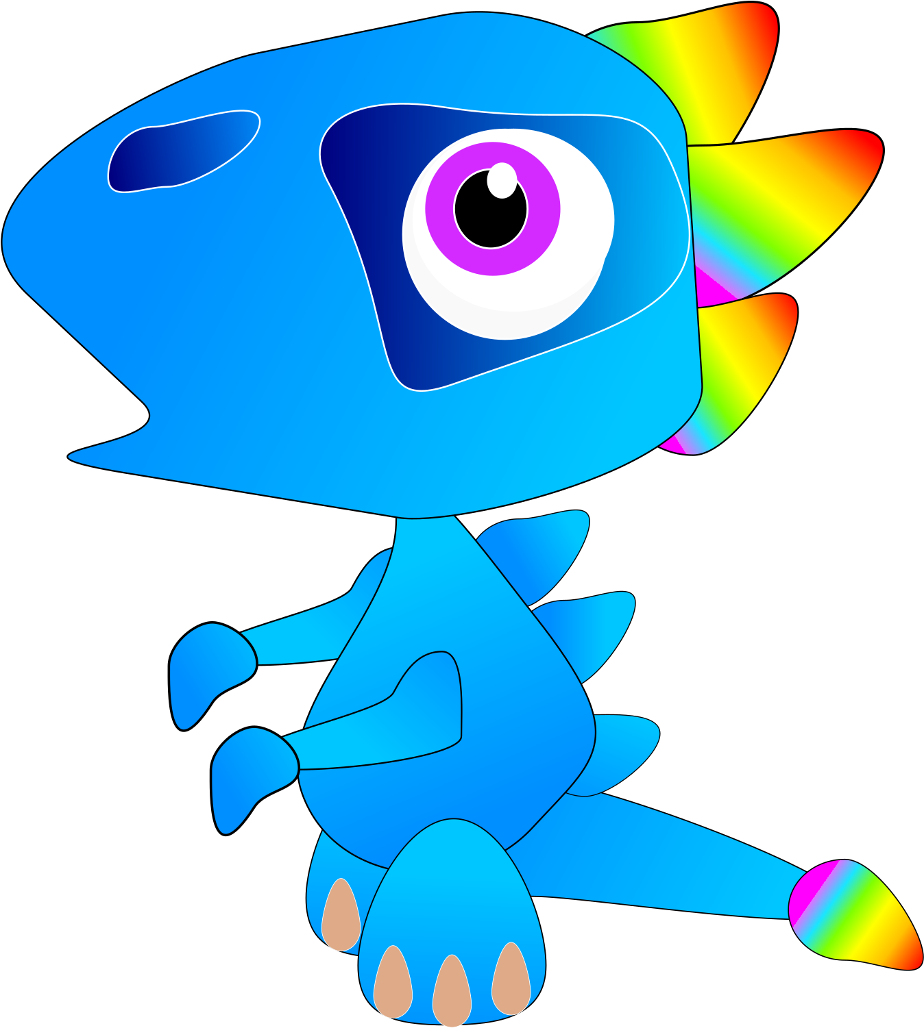 Blue Baby Dragon Svg Clip Arts 534 X 595 Px (534x595), Png Download