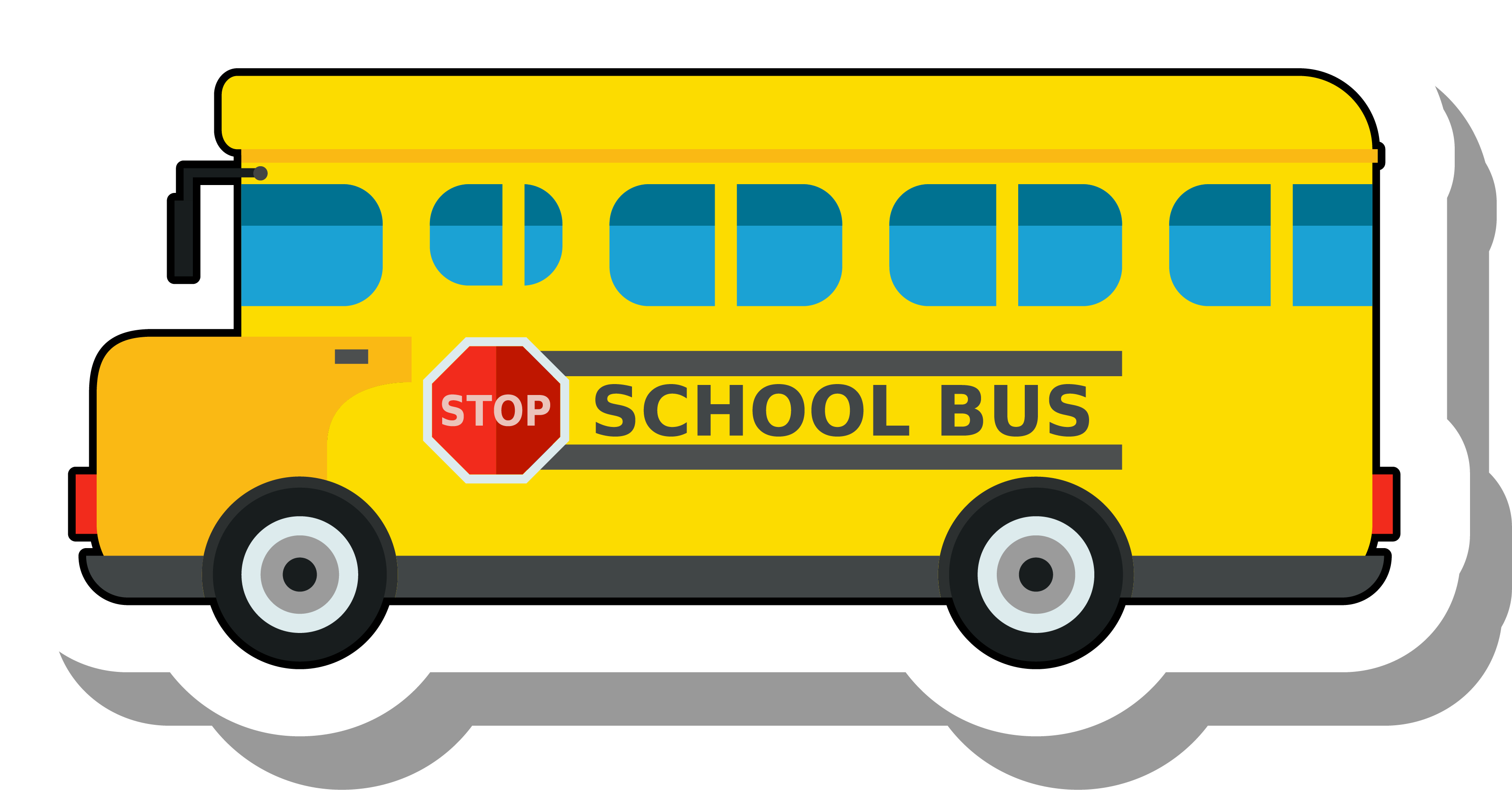 School Bus Clip Art - San Juan National High School (3457x1806), Png Download
