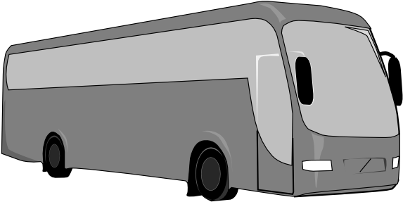 Tourist Bus Clipart Black And White All About Clipart - Charter Bus Clip Art (600x308), Png Download