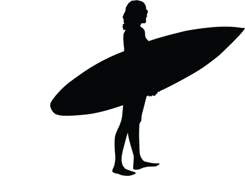 Surfer Girl Transparent Clipart - Surfer Girl Logo Png (494x355), Png Download