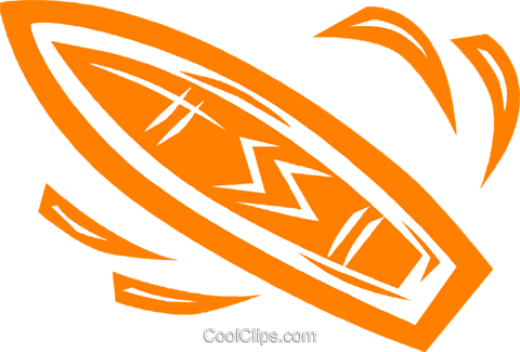 Surfboard Royalty Free Vector Clip Art Illustration - Surfing (480x325), Png Download