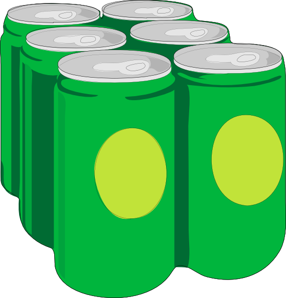 Six Pack No Shadow Clip Art At Clker - Six Pack Beer Clip Art (570x595), Png Download