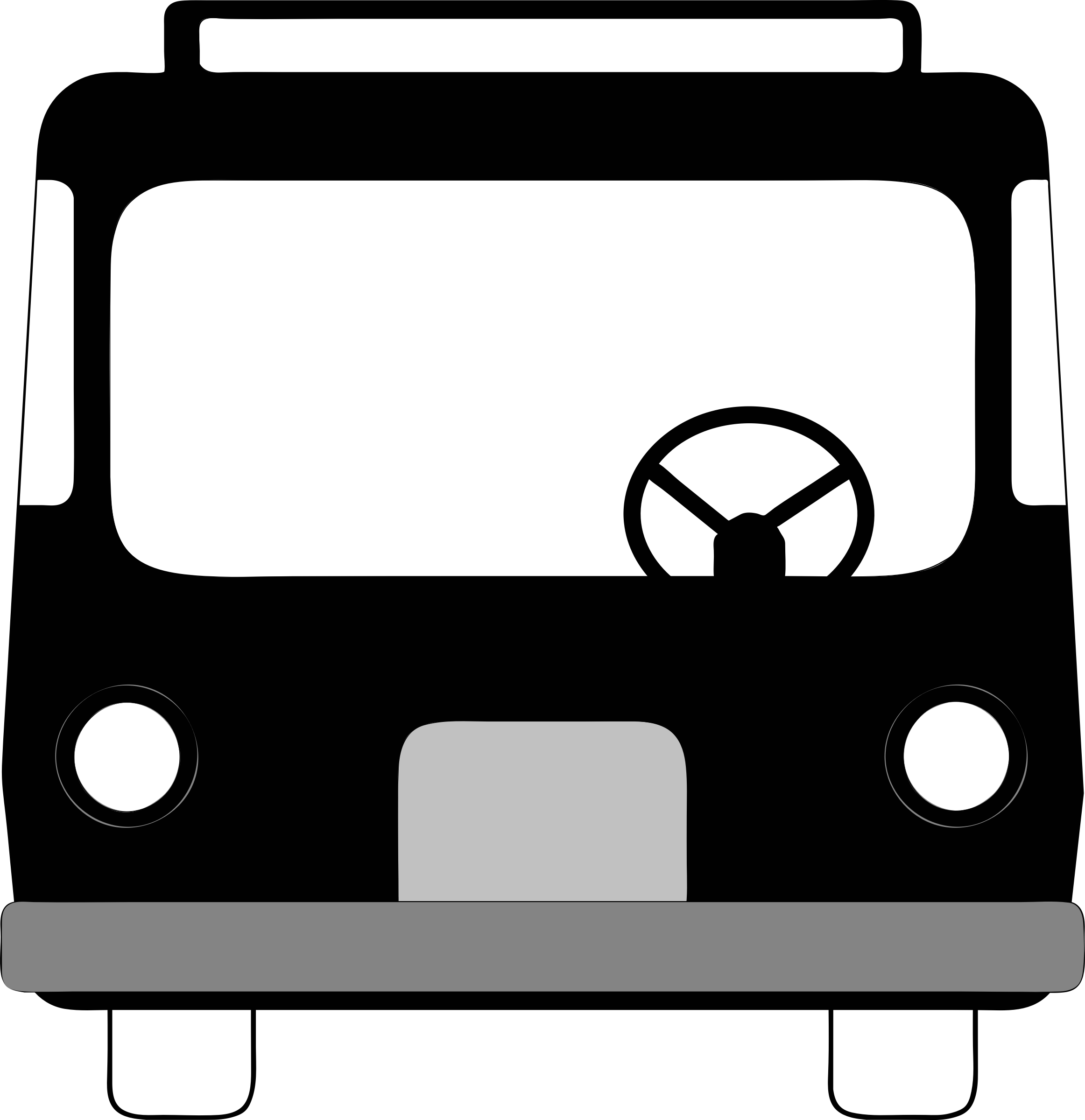 Bus Clipart Png Collection - Front Of A Bus Drawing (2324x2400), Png Download