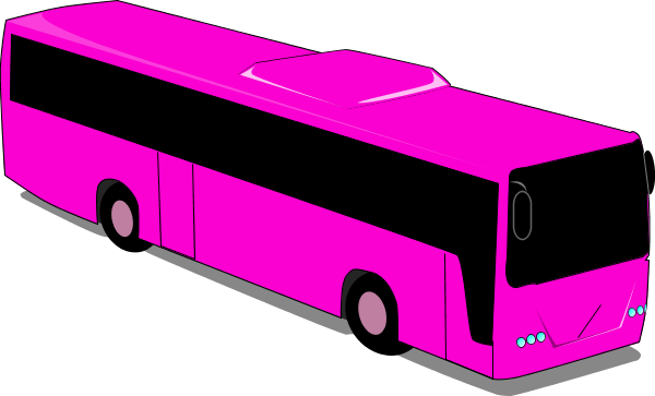 28 Collection Of Pink Bus Clipart - Tour Bus Clip Art (600x363), Png Download