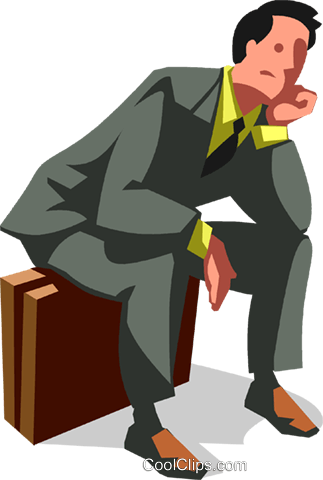Exhausted Businessman Royalty Free Vector Clip Art - Illustration (323x480), Png Download