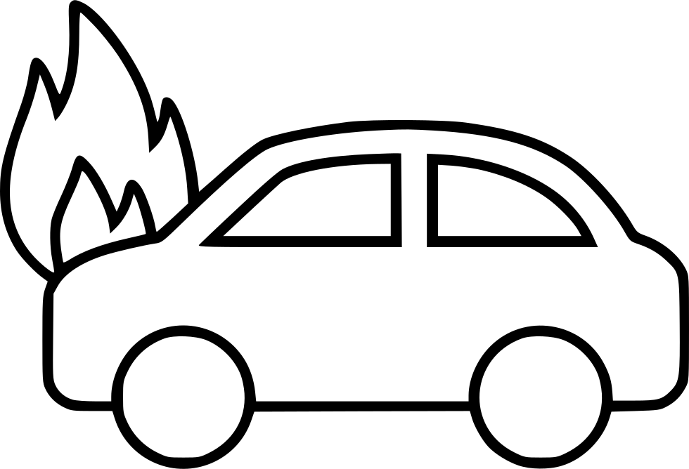 Car Fire Comments - Outline Of Car Trunk (980x668), Png Download