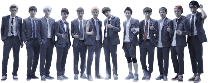 Exo 12 คน Png Clipart Exo Xoxo Wolf - Exo Png 12 (900x374), Png Download