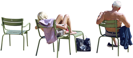 This Retired Couple Is Taking In Some Sun At The Edge - People Sun Chairs Png (450x450), Png Download