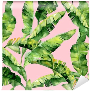 Seamless Watercolor Illustration Of Tropical Leaves, - Dense Jungle Round Mouse Pad Customized Non Slip Rubber (400x400), Png Download
