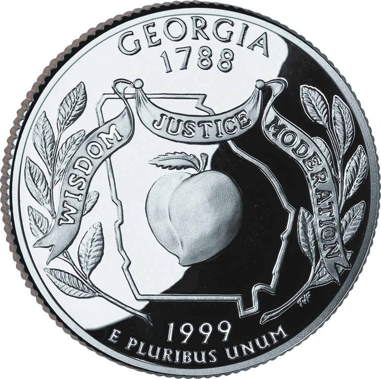Georgia Quarter - Georgia State Quarter (771x768), Png Download