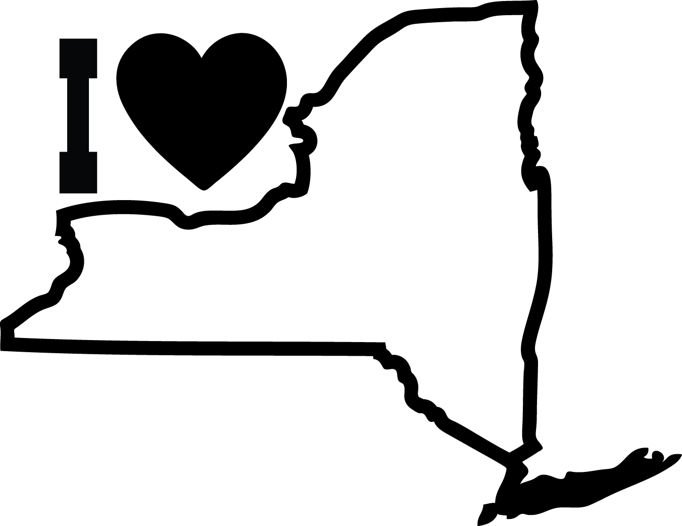 Images For Black Heart Outlines - New York Colony Outline (1350x1041), Png Download