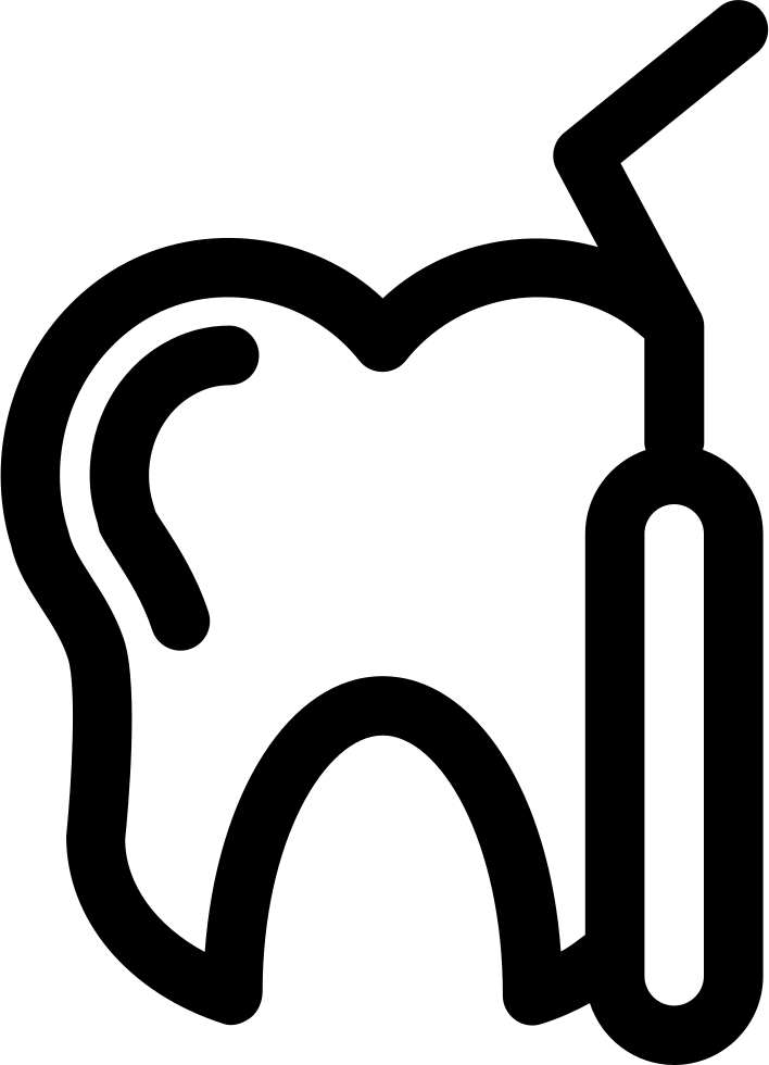 Dentist Tool And A Tooth Outline Comments - Dentist Tool Icon (708x980), Png Download