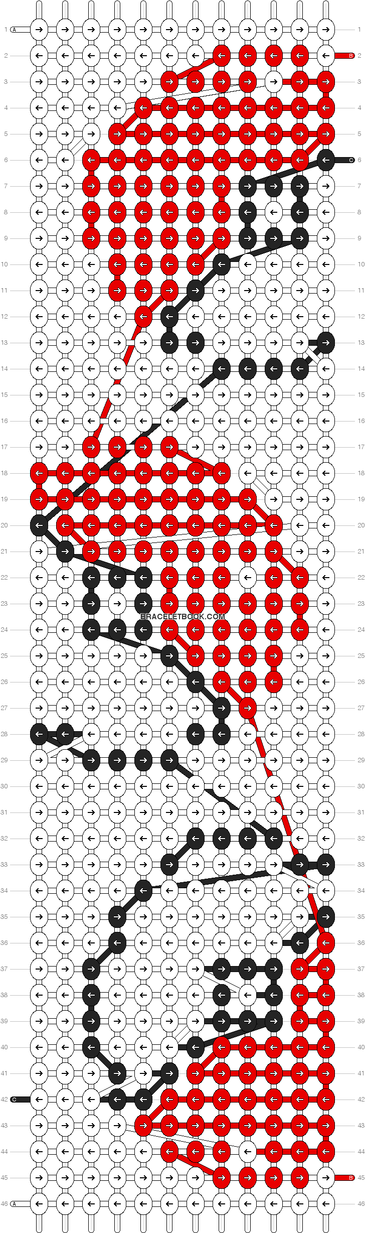 Pokemon Pokeball Friendship Bracelet Pattern Number - Friendship Bracelet (740x2464), Png Download