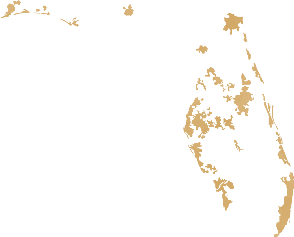 Florida Map Displaying Urban Areas - Florida (1200x1016), Png Download