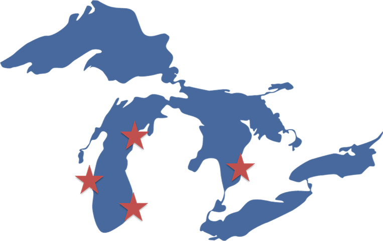 Changing Great Lakes Water Levels And Local Impacts - Great Lakes Silhouette (763x480), Png Download