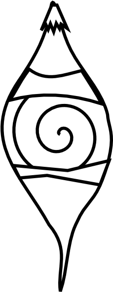 Christmas - Black And White Ornament Clipart (228x596), Png Download