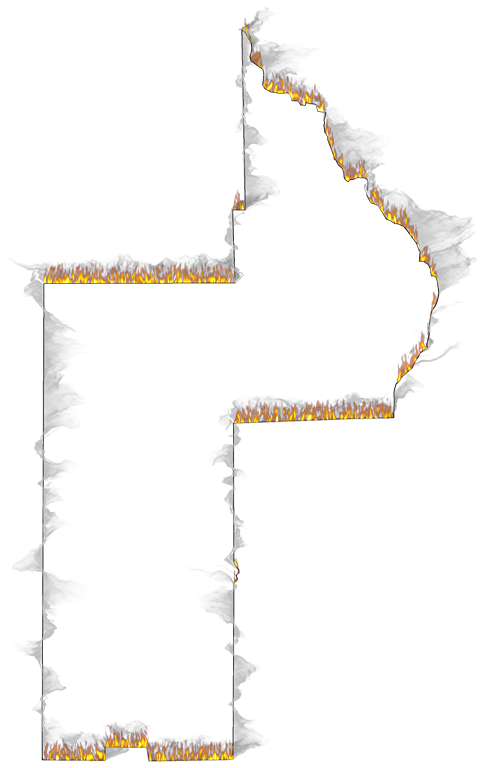 A Flame And Smoke Outline Map Of Lake - Silhouette (483x768), Png Download