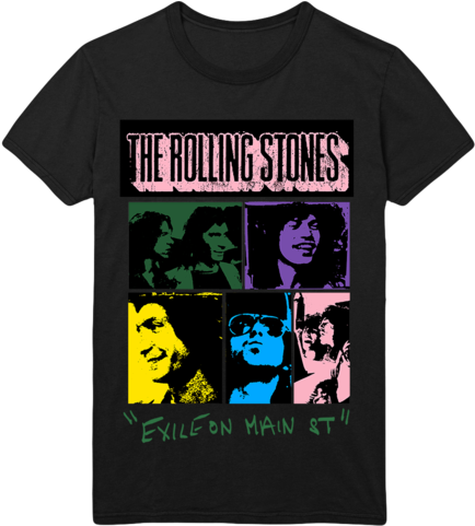 Exile On Main St Colorful Black T-shirt - See Stars Tee Shirts (480x480), Png Download