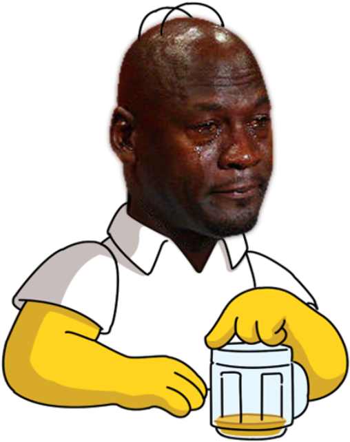 Crying Jordan Face Png - Simpson Png (600x679), Png Download