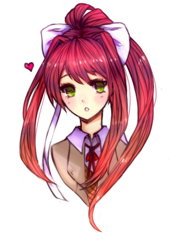 Monika Png Ddlc - Ddlc Monika Fanart (650x1000), Png Download