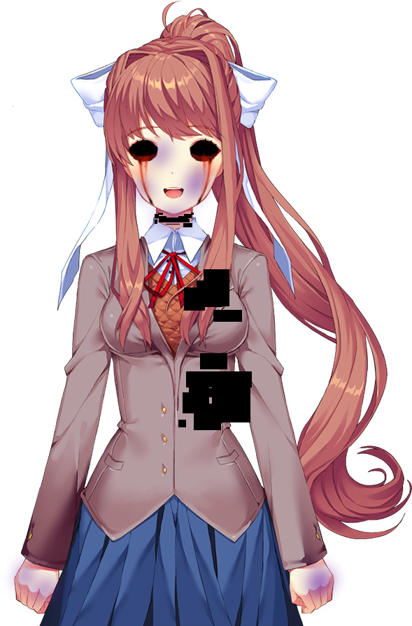 Edited Mediahorror Monika - Ddlc Anime (960x960), Png Download
