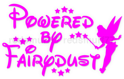 The Sticker Consists Only Of The Pink Area Shown Below - Powered By Fairy Dust (400x400), Png Download
