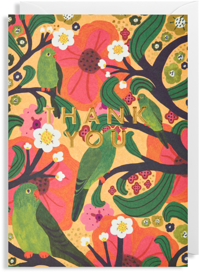 Thank You Parrots Greeting Card - Greeting Card (560x600), Png Download