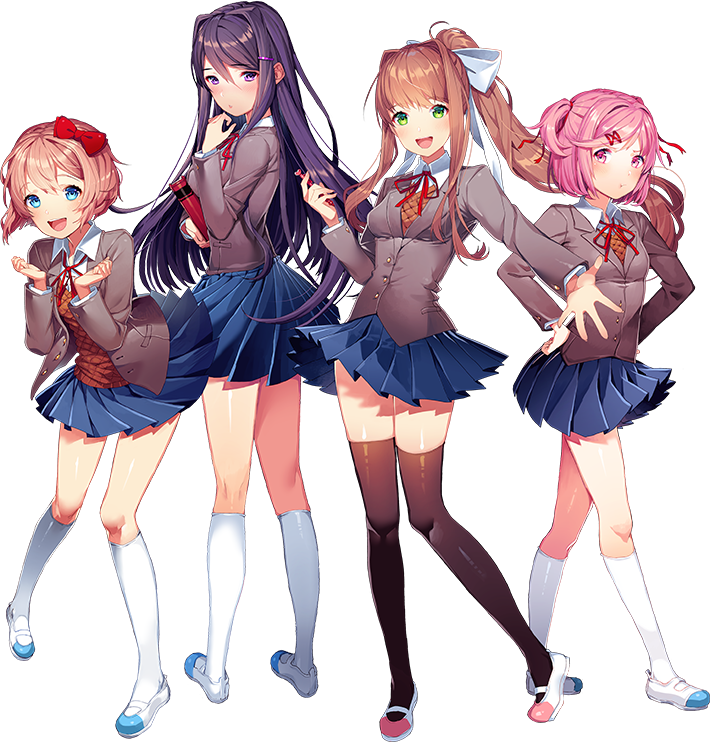 Alguém Mais Percebeu Que Só A Monika Tem A Meia Diferente - Doki Doki Literature Club! (710x742), Png Download