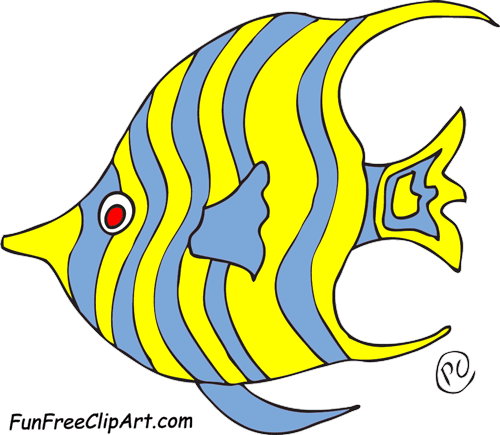 Angelfish Clipart Big Fish - Clip Art Angel Fish (500x435), Png Download