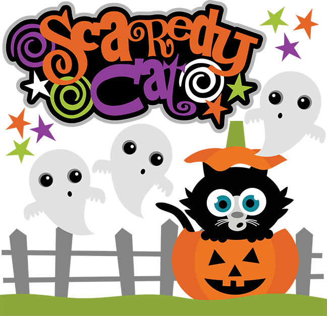 Scaredy Cat Halloween Files Svg Library Stock - Scrapbook Halloween Svg (648x627), Png Download
