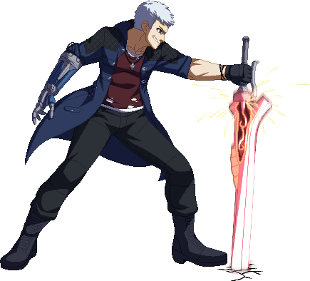 Nero Devil May Cry Sprites (435x394), Png Download