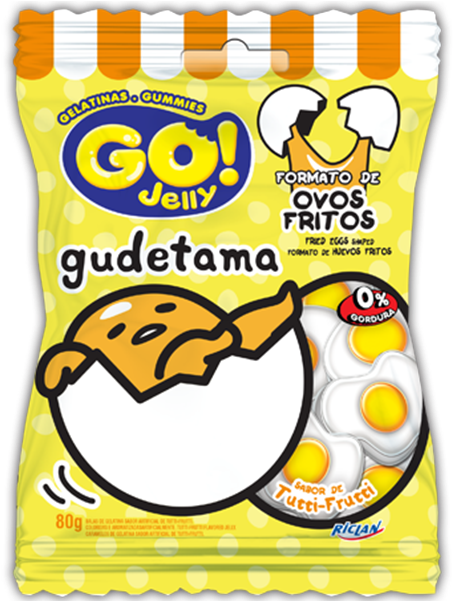 Go Jelly Gudetama Tutti-frutti - Bala Go Jelly Banana 250g - Freegells (500x600), Png Download