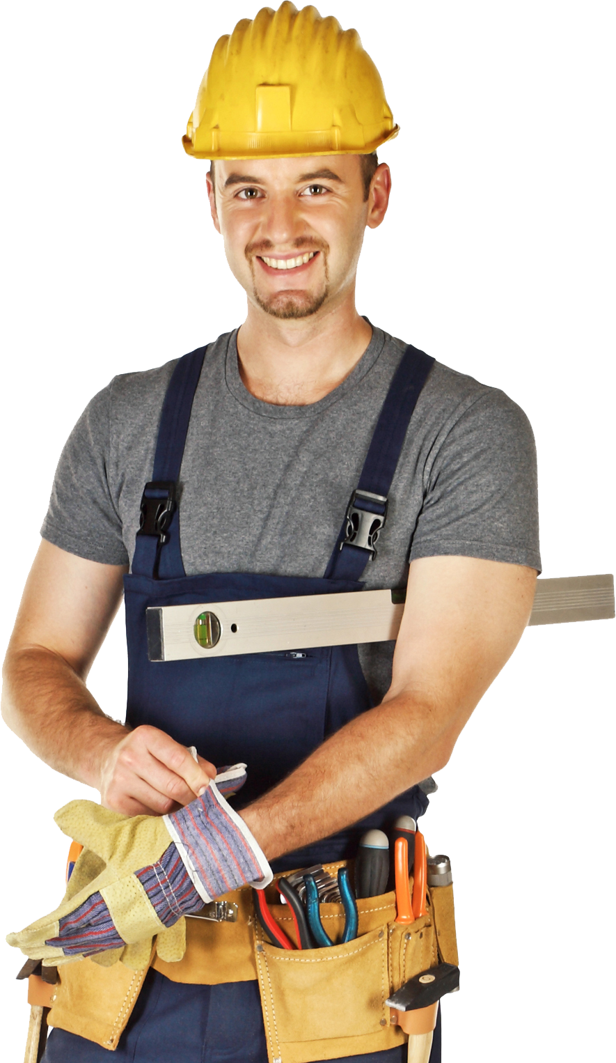 Foundation Repair Company In Dallas Metroplex Construction - Man With Tools Png (885x1526), Png Download