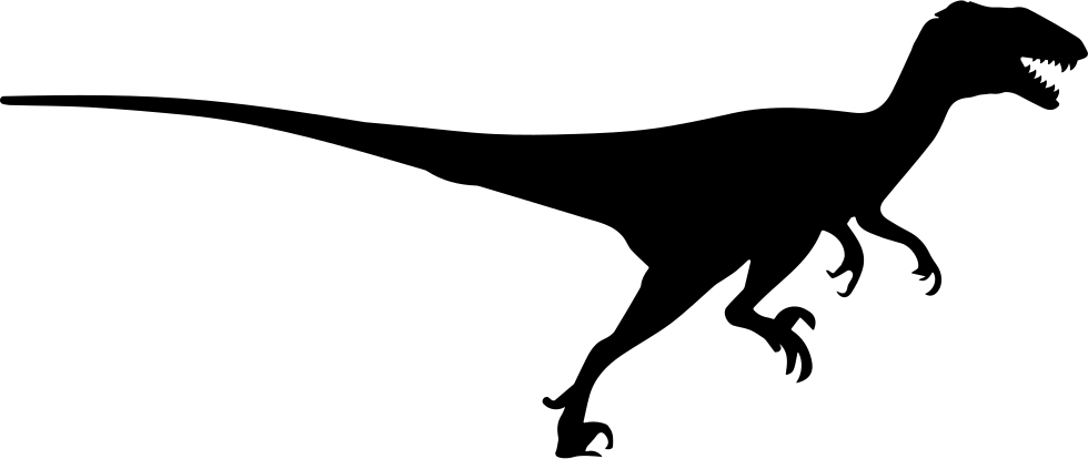 Velociraptor Silhouette At Getdrawings - Velociraptor Vector Png (980x414), Png Download